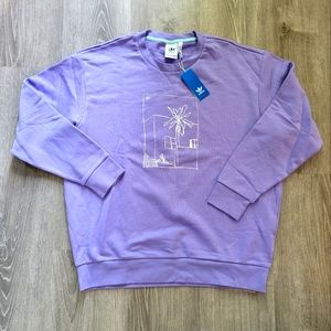 BRAND NEW ADIDAS Originals Linear Logo Crewneck Lilac Men's Size XL